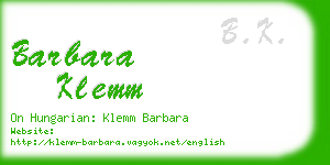 barbara klemm business card